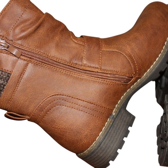 BOOT SALE!!! Hawkwell Combat Fashion Side Zipper Buckle Ankle Booties 7 NWT - Picture 10 of 14